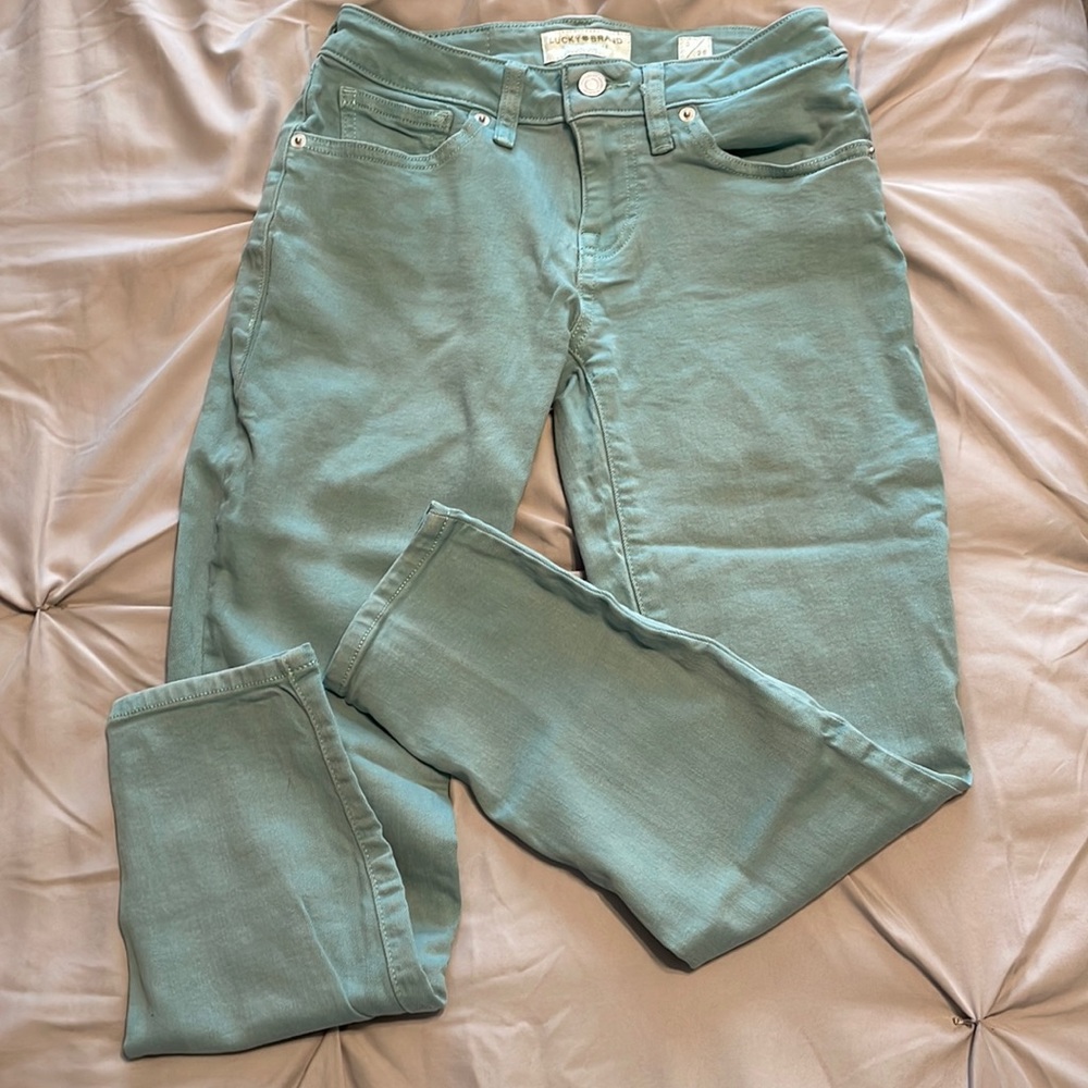 Lucky Brand Seafoam Green Low Rise Crop Lolita Jeans 0